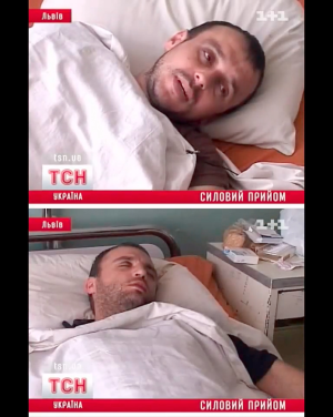 Igor en Andrei in het ziekenhuis.