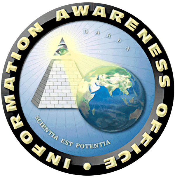 Het gedoemde logo van Total Information Awareness